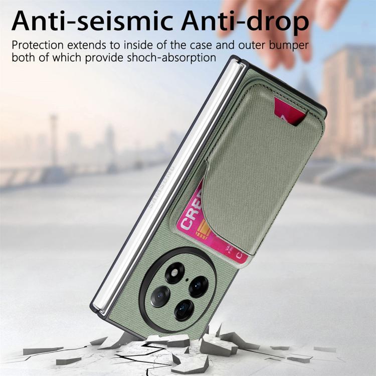 For OPPO Find N5 Twill Fabric Leather Skin Card Bag Magnetic Back Phone Case