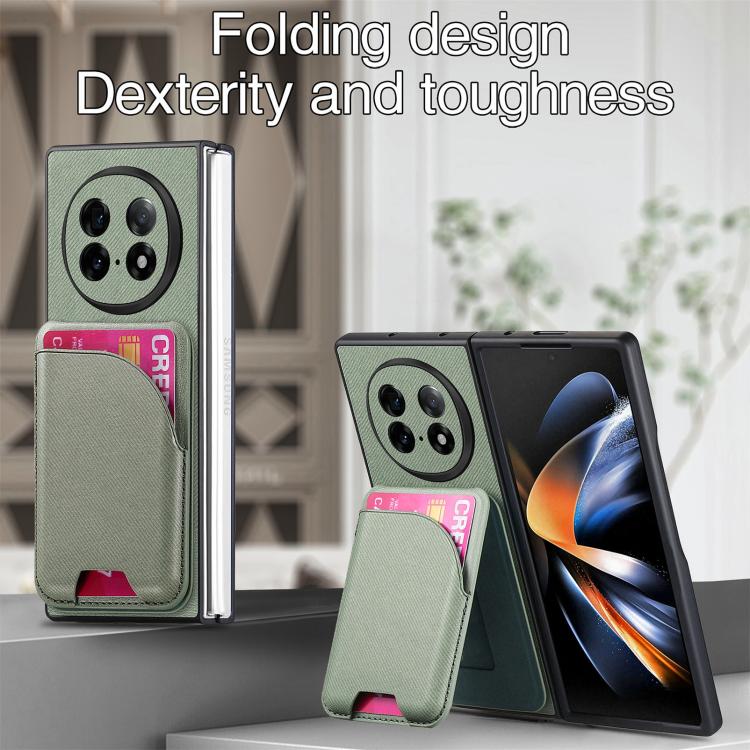 For OPPO Find N5 Twill Fabric Leather Skin Card Bag Magnetic Back Phone Case