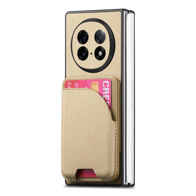 For OPPO Find N5 Twill Fabric Leather Skin Card Bag Magnetic Back Phone Case