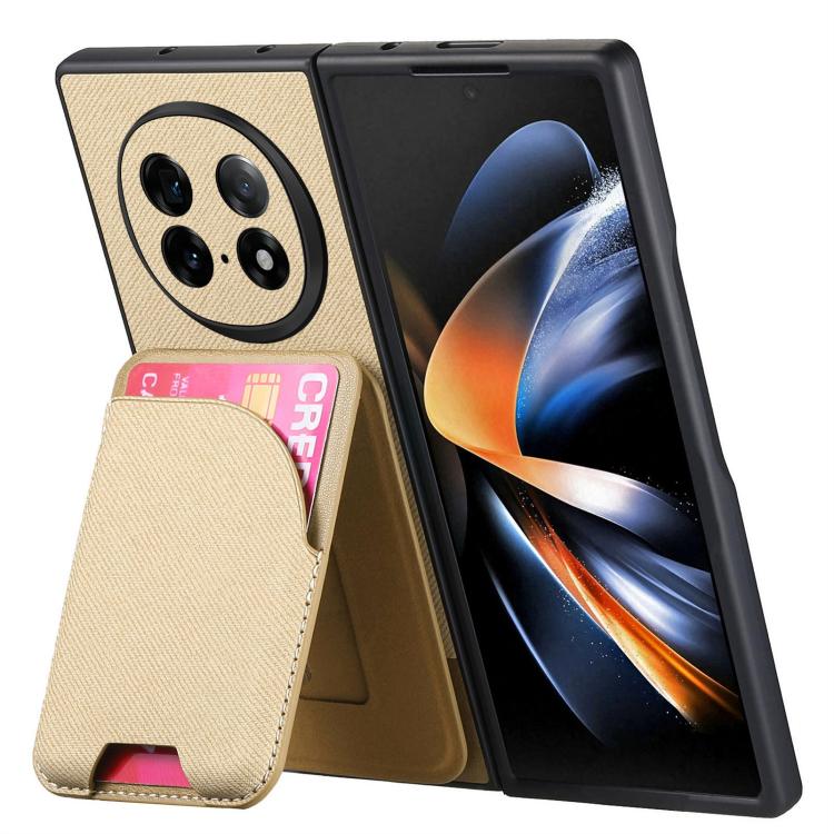 For OPPO Find N5 Twill Fabric Leather Skin Card Bag Magnetic Back Phone Case
