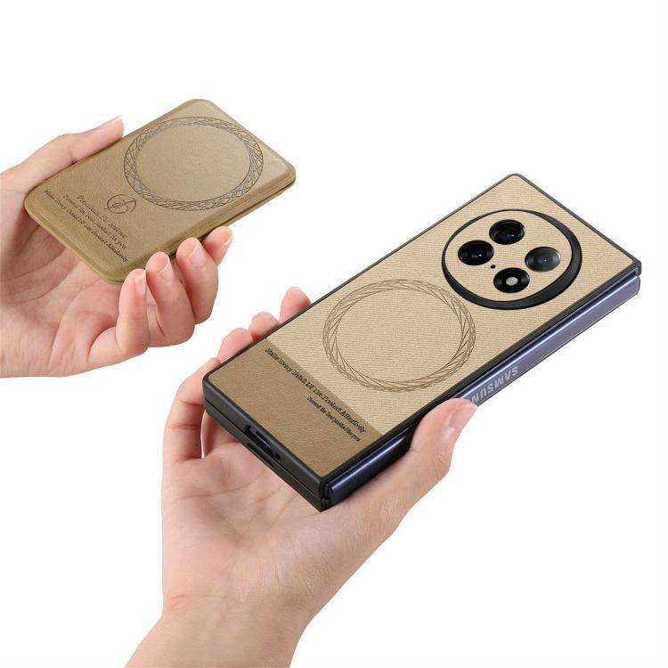 For OPPO Find N5 Twill Fabric Leather Skin Card Bag Magnetic Back Phone Case