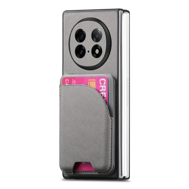 For OPPO Find N5 Twill Fabric Leather Skin Card Bag Magnetic Back Phone Case