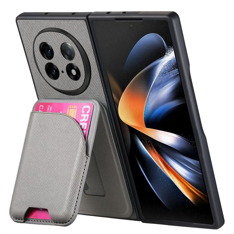 For OPPO Find N5 Twill Fabric Leather Skin Card Bag Magnetic Back Phone Case