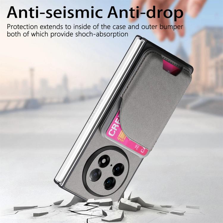 For OPPO Find N5 Twill Fabric Leather Skin Card Bag Magnetic Back Phone Case