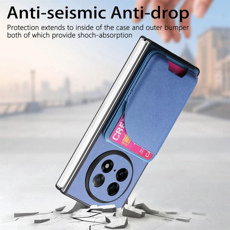 For OPPO Find N5 Twill Fabric Leather Skin Card Bag Magnetic Back Phone Case