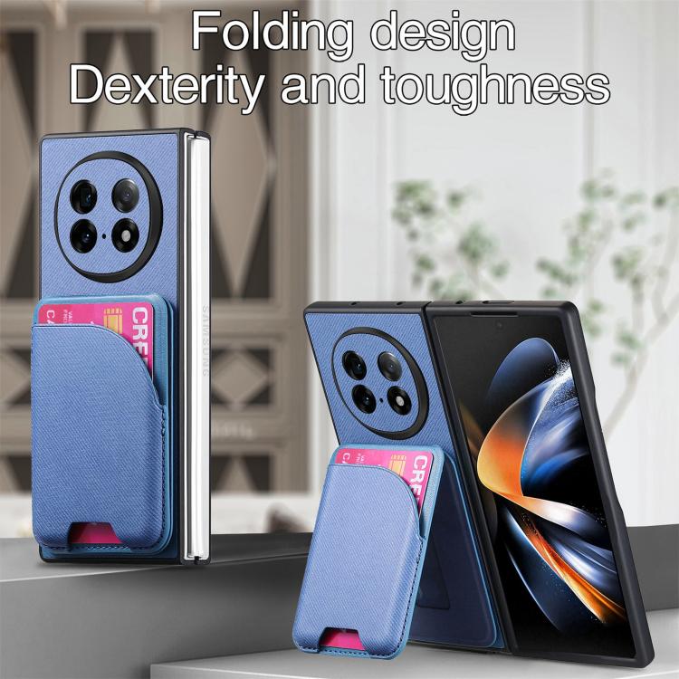 For OPPO Find N5 Twill Fabric Leather Skin Card Bag Magnetic Back Phone Case