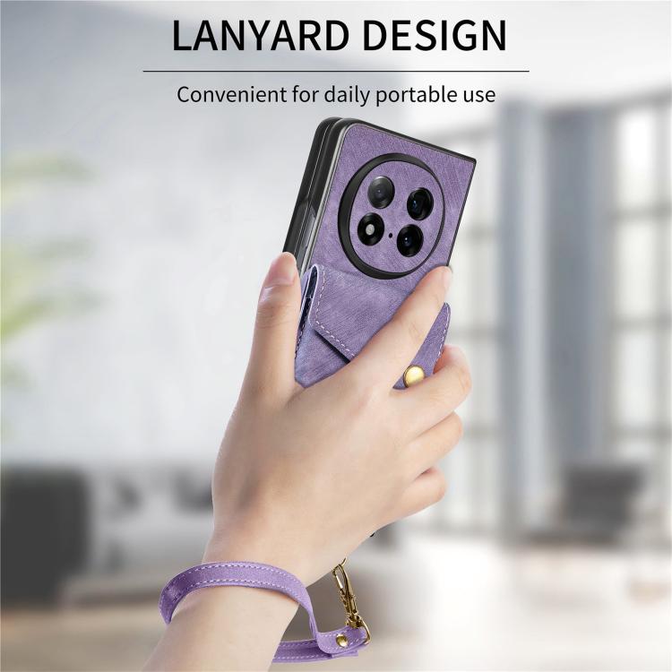 For OPPO Find N5 Retro Card Wallet Fold Leather Phone Case with Strap