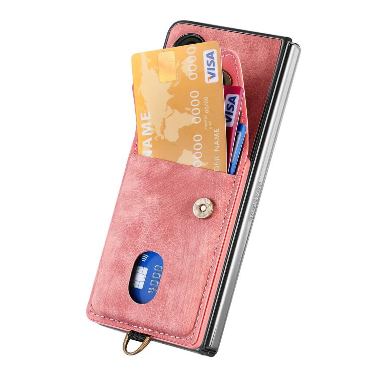 For OPPO Find N5 Retro Card Wallet Fold Leather Phone Case with Strap