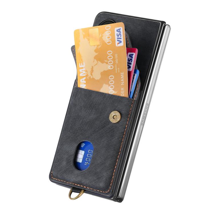 For OPPO Find N5 Retro Card Wallet Fold Leather Phone Case with Strap