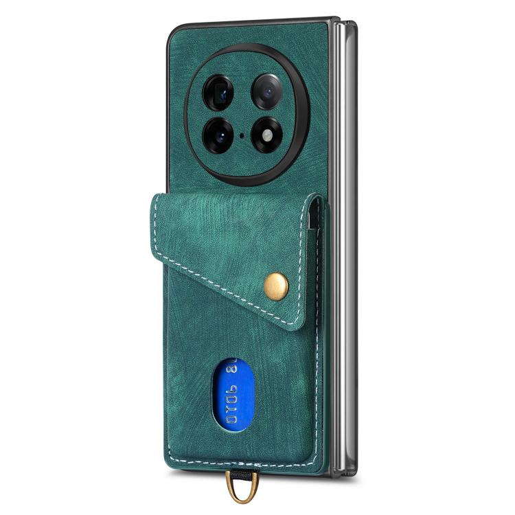 For OPPO Find N5 Retro Card Wallet Fold Leather Phone Case with Strap