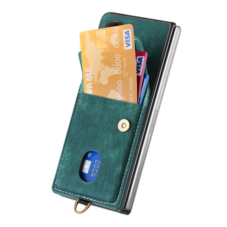 For OPPO Find N5 Retro Card Wallet Fold Leather Phone Case with Strap