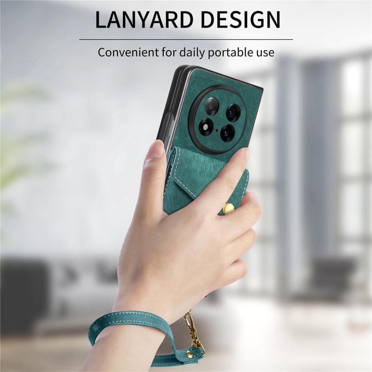 For OPPO Find N5 Retro Card Wallet Fold Leather Phone Case with Strap