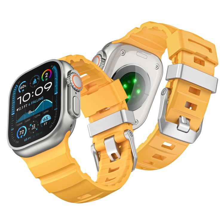 For Apple Watch 46mm / 49mm / 45mm / 44mm Titanium Buckle Field Path Fluororubber Watch Band