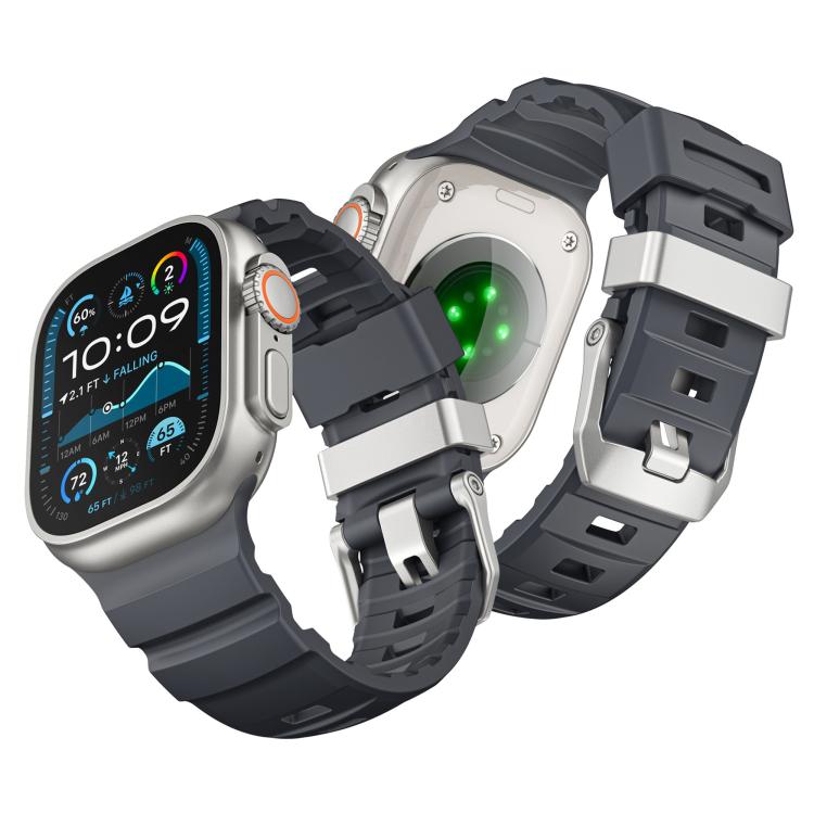 For Apple Watch 46mm / 49mm / 45mm / 44mm Titanium Buckle Field Path Fluororubber Watch Band