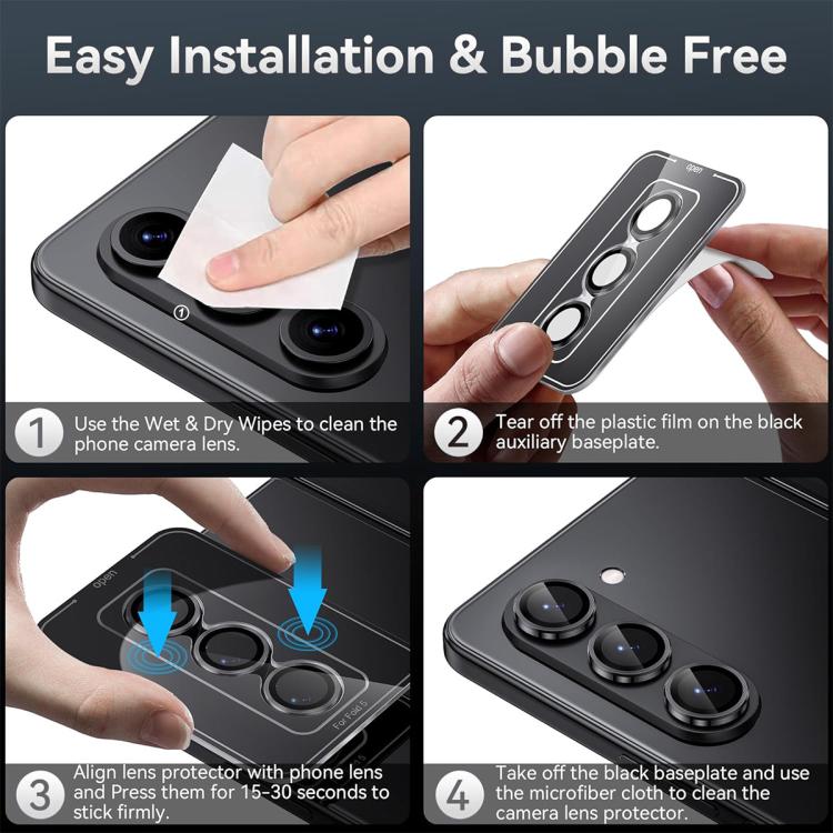 For Galaxy Z Fold7 ENKAY Hat-Prince 9H Rear Camera Lens Aluminium Alloy Tempered Glass Film