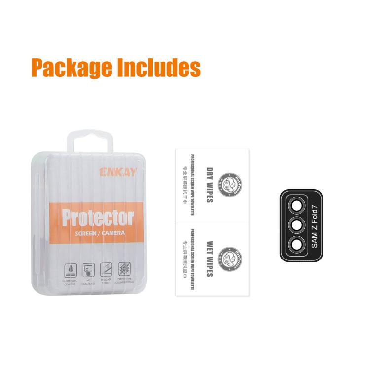 For Galaxy Z Fold7 ENKAY Hat-Prince 9H Rear Camera Lens Aluminium Alloy Tempered Glass Film
