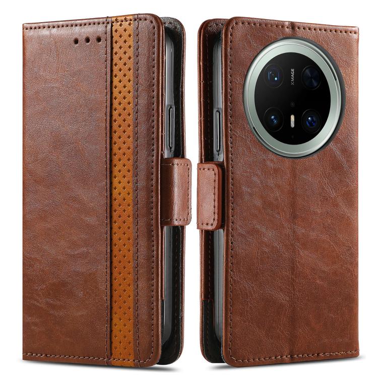 For Huawei Mate 70 Pro+ CaseNeo Splicing Dual Magnetic Buckle Leather Phone Case