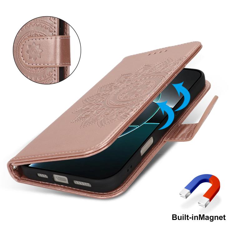 For iPhone XR Double Fold Printed Embossing Leather Phone Case