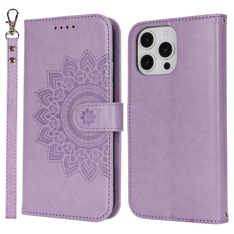 For iPhone XS Max Double Fold Printed Embossing Leather Phone Case