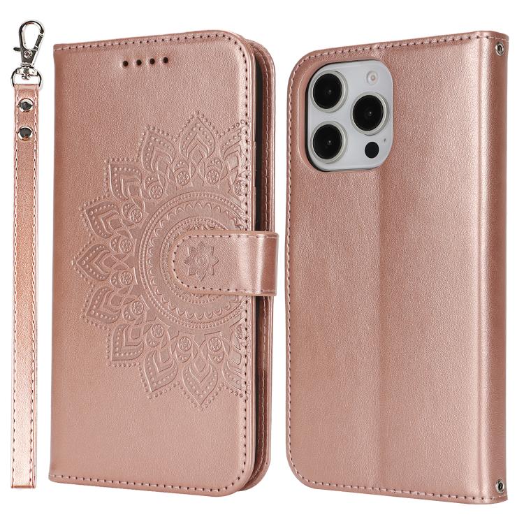 For iPhone XS Max Double Fold Printed Embossing Leather Phone Case