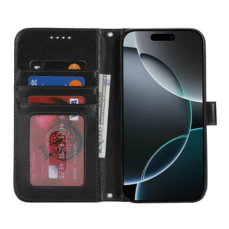 For iPhone 11 Pro Max Double Fold Printed Embossing Leather Phone Case