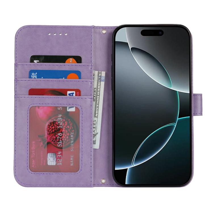 For iPhone 12 mini Double Fold Printed Embossing Leather Phone Case