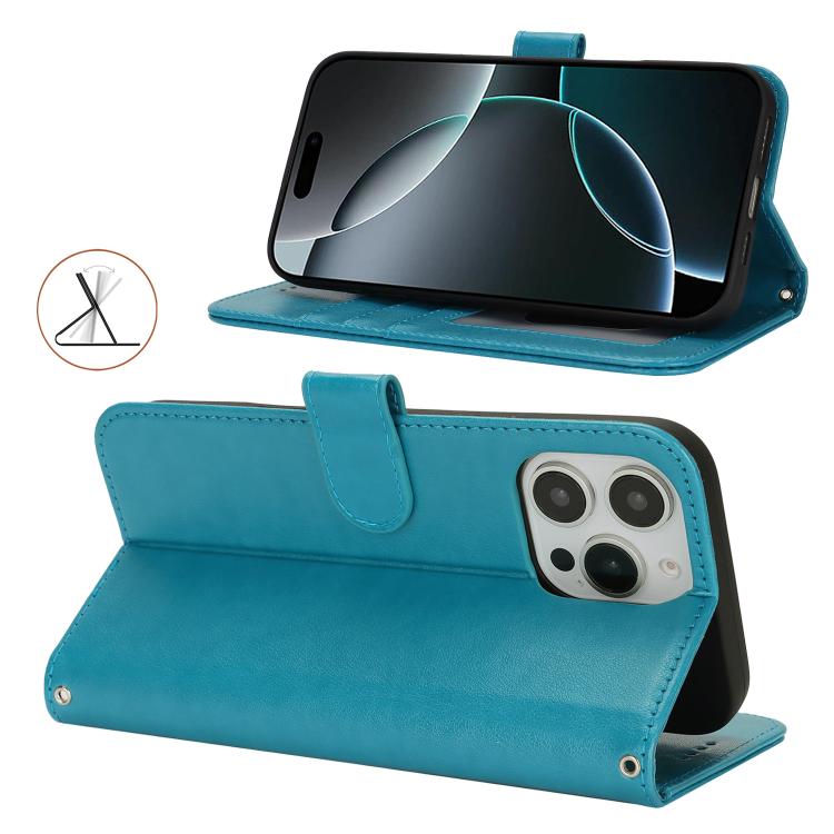 For iPhone 12 Pro Max Double Fold Printed Embossing Leather Phone Case