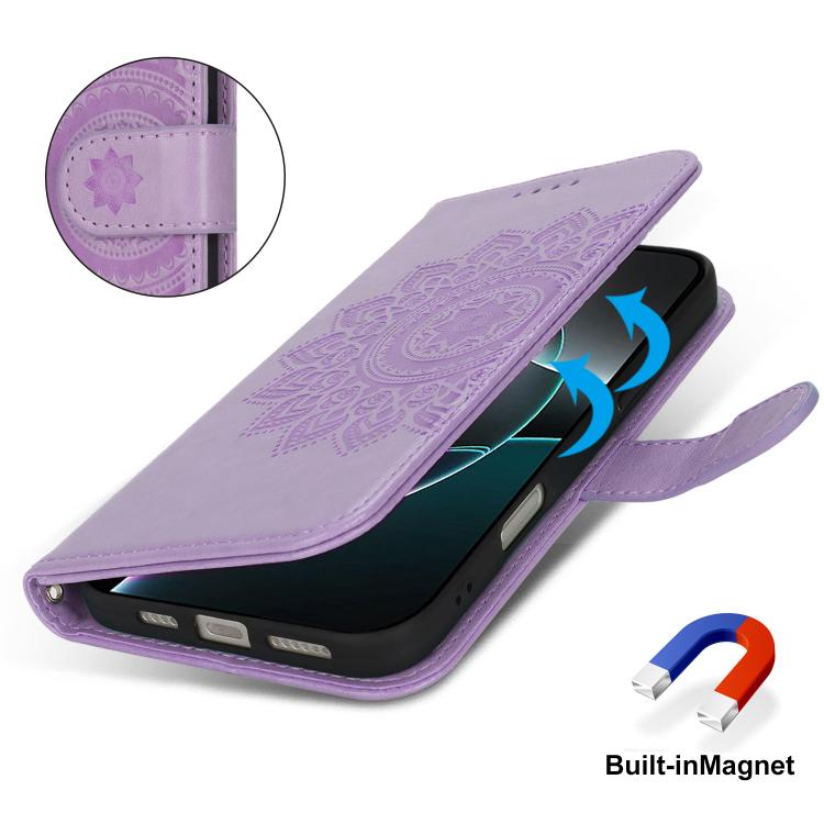 For iPhone 16 Pro Max Double Fold Printed Embossing Leather Phone Case