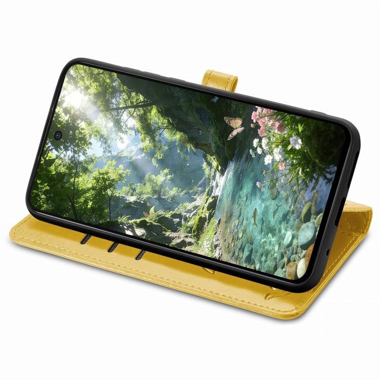 For Samsung Galaxy A57 5G Cat and Dog Embossed Leather Phone Case