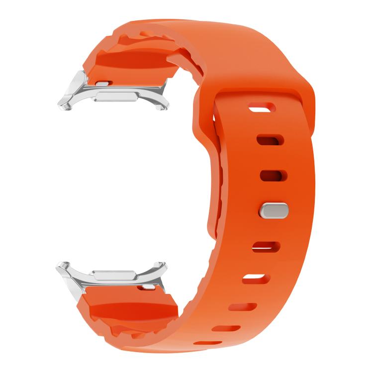 For Samsung Galaxy Watch Ultra 47mm / Ultra 2025 Silver Connector Reverse Buckle Fluororubber Watch Band