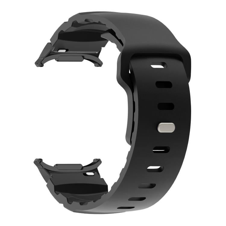 For Samsung Galaxy Watch Ultra 47mm / Ultra 2025 Black Connector Reverse Buckle Fluororubber Watch Band