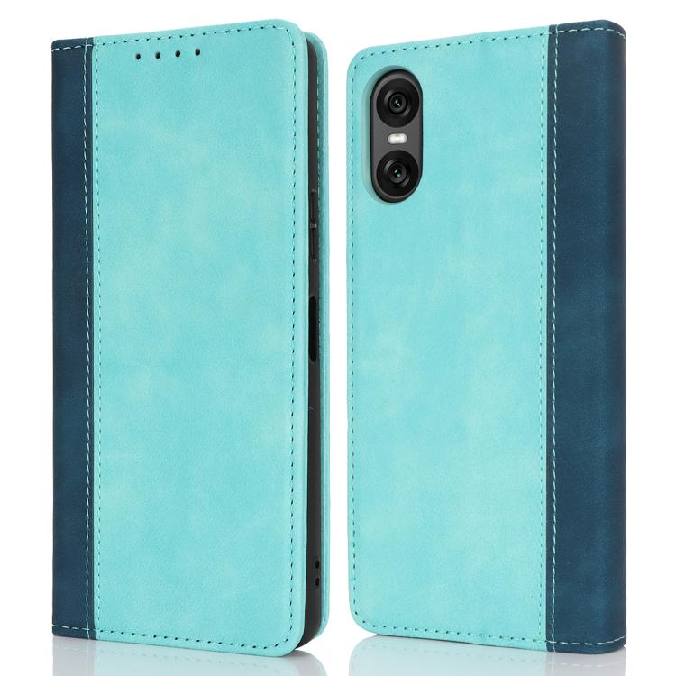 For Sony Xperia 1 VI Calf Texture Color Stitching Leather Phone Case