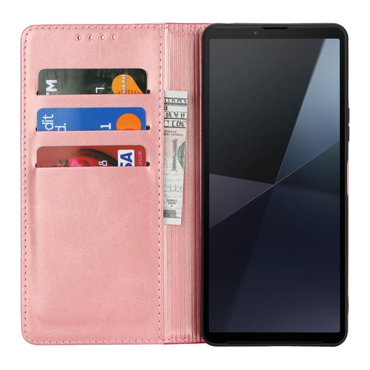 For Sony Xperia 5 V Calf Texture Color Stitching Leather Phone Case