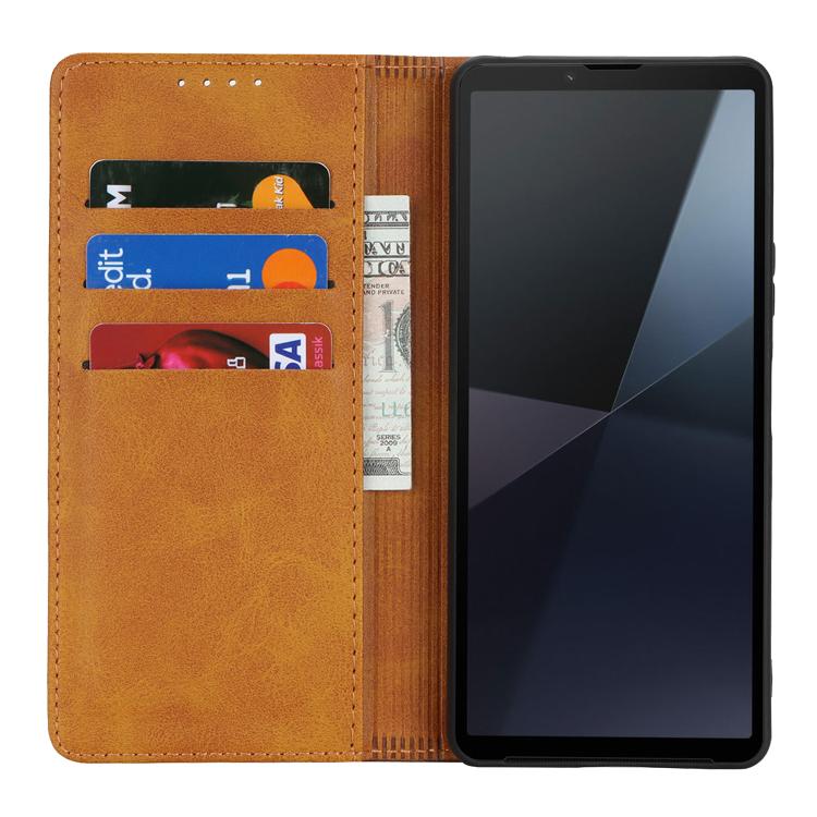 For Sony Xperia 5 V Calf Texture Color Stitching Leather Phone Case
