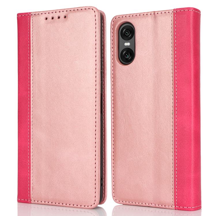 For Sony Xperia 10 V Calf Texture Color Stitching Leather Phone Case