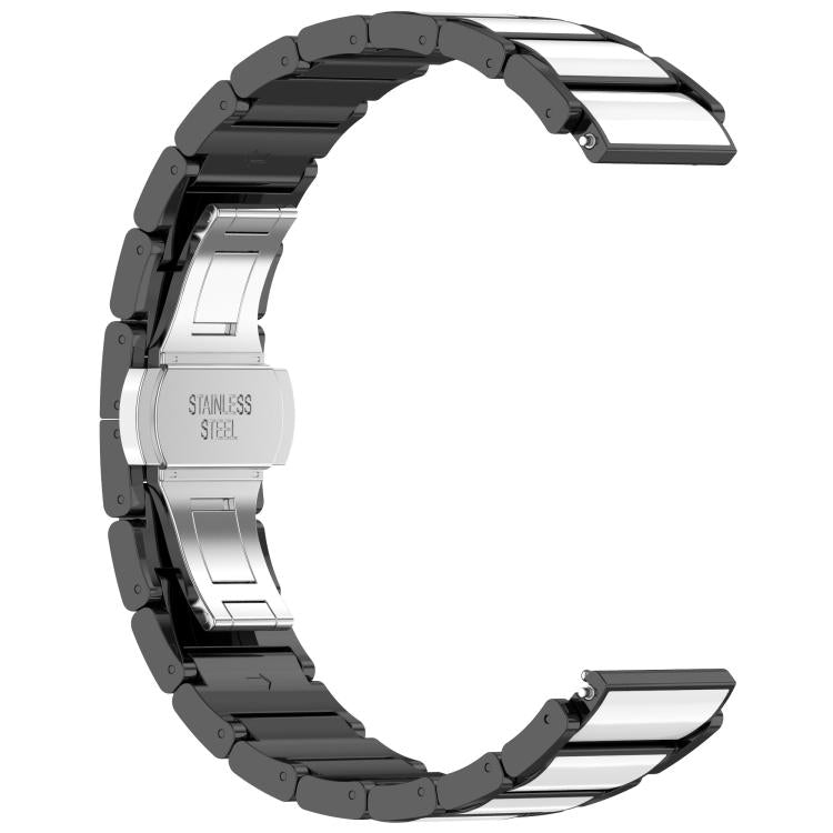 18mm Zinc Alloy Butterfly Buckle Ceramic White Metal Watch Band