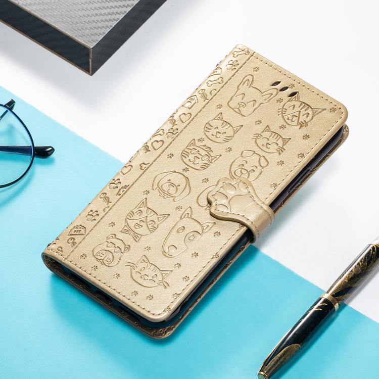 For Motorola Moto G Power 2025 Cat and Dog Embossed Leather Phone Case