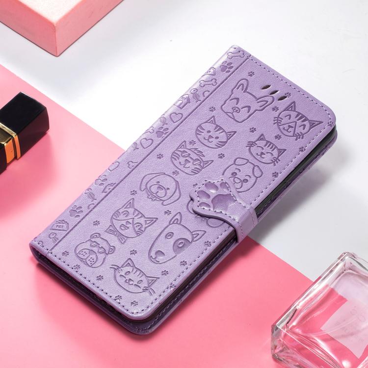 For Motorola Moto G Power 2025 Cat and Dog Embossed Leather Phone Case