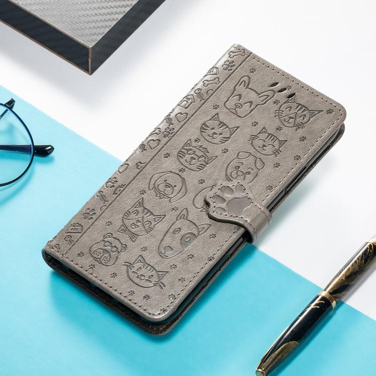 For Motorola Moto G Power 2025 Cat and Dog Embossed Leather Phone Case