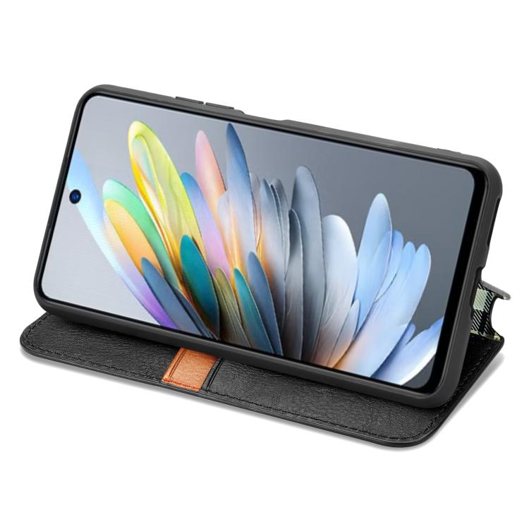 For Motorola Moto G 2025 Cubic Grid Pressed Magnetic Leather Phone Case