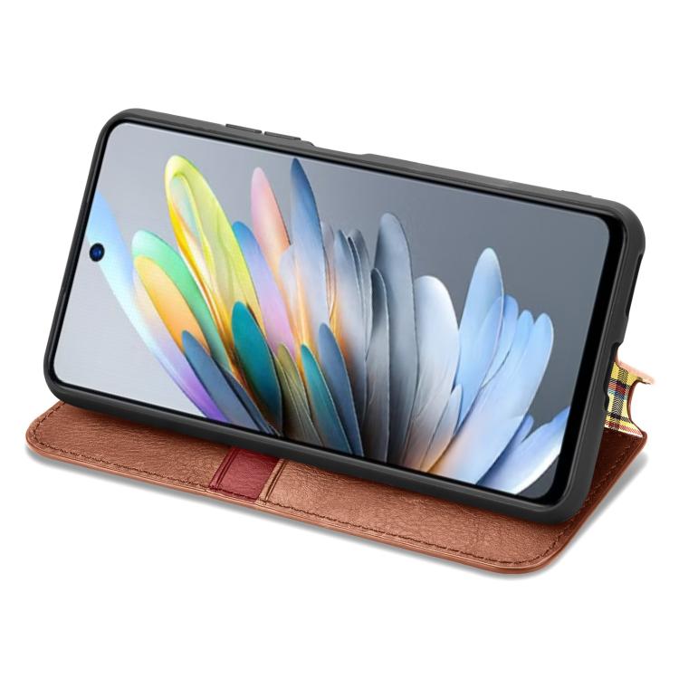 For Motorola Moto G 2025 Cubic Grid Pressed Magnetic Leather Phone Case
