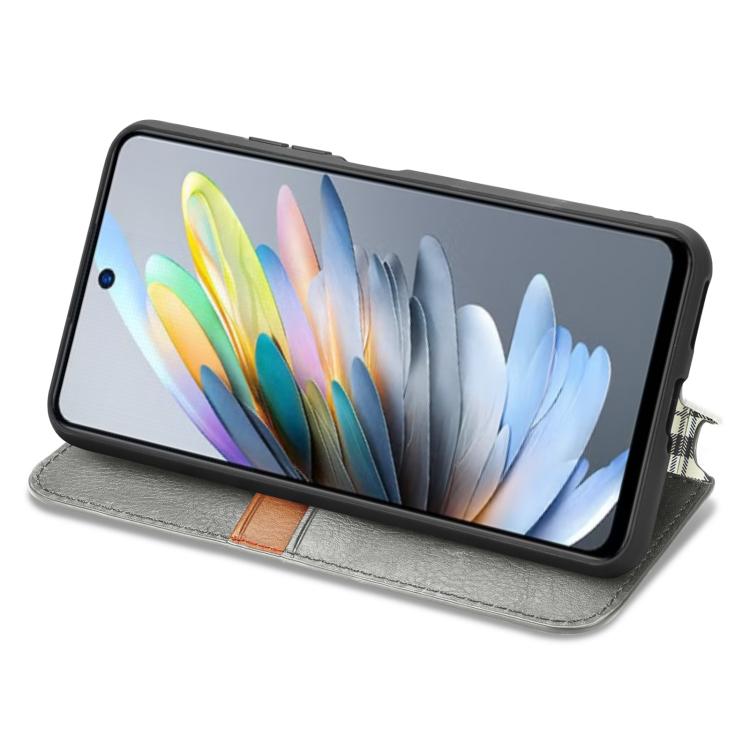 For Motorola Moto G 2025 Cubic Grid Pressed Magnetic Leather Phone Case