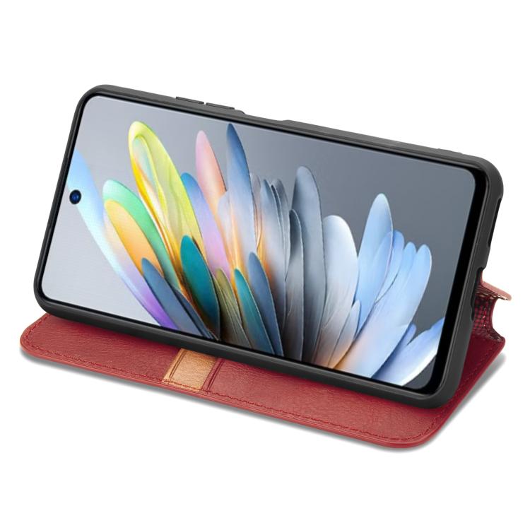 For Motorola Moto G 2025 Cubic Grid Pressed Magnetic Leather Phone Case