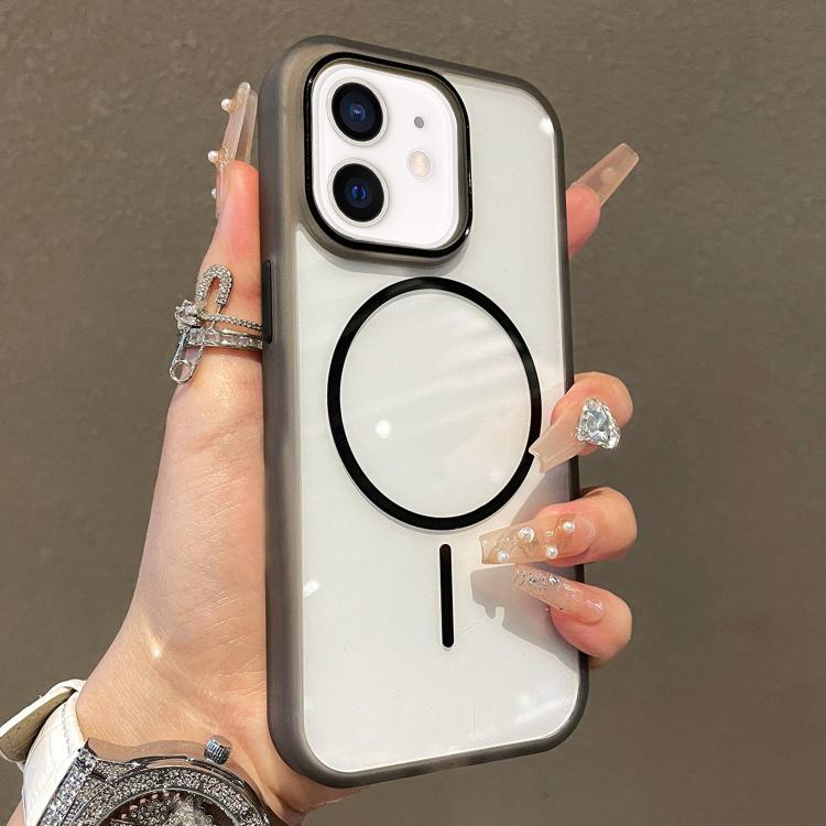 For iPhone 11 Translucent Armor MagSafe N52 Thin Circle Phone Case