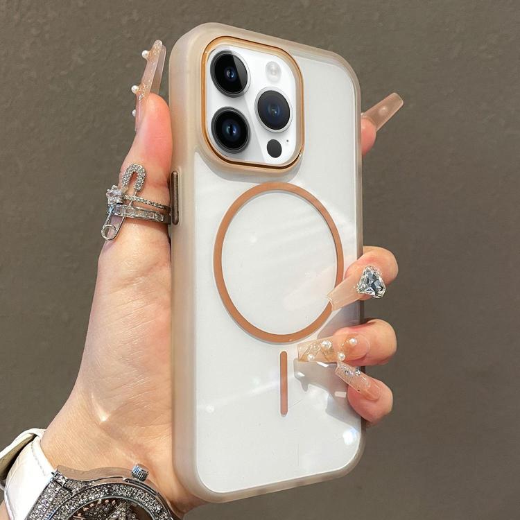 For iPhone 14 Pro Translucent Armor MagSafe N52 Thin Circle Phone Case