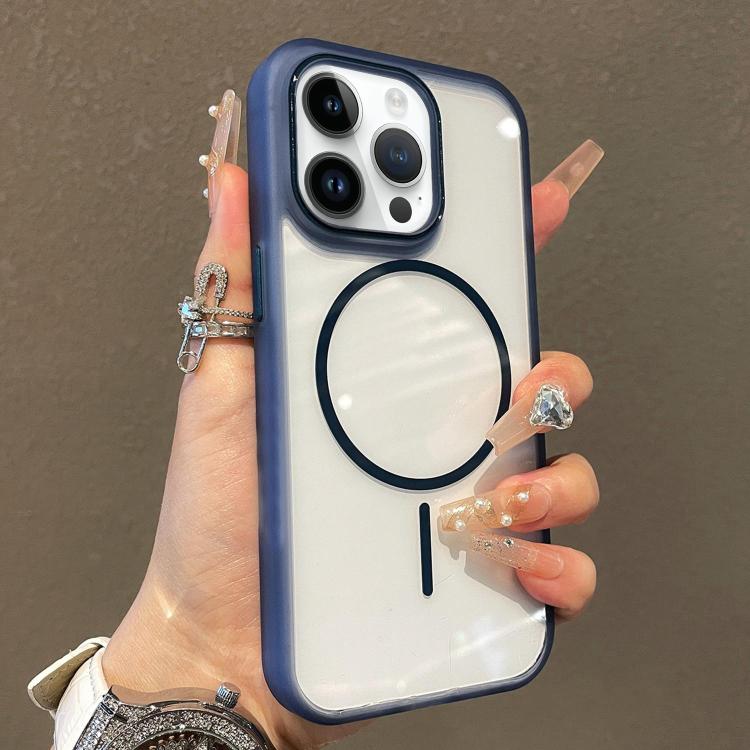 For iPhone 14 Pro Max Translucent Armor MagSafe N52 Thin Circle Phone Case