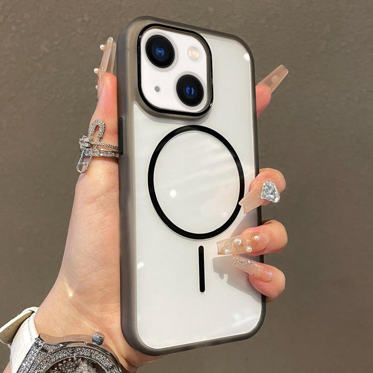 For iPhone 15 Translucent Armor MagSafe N52 Thin Circle Phone Case
