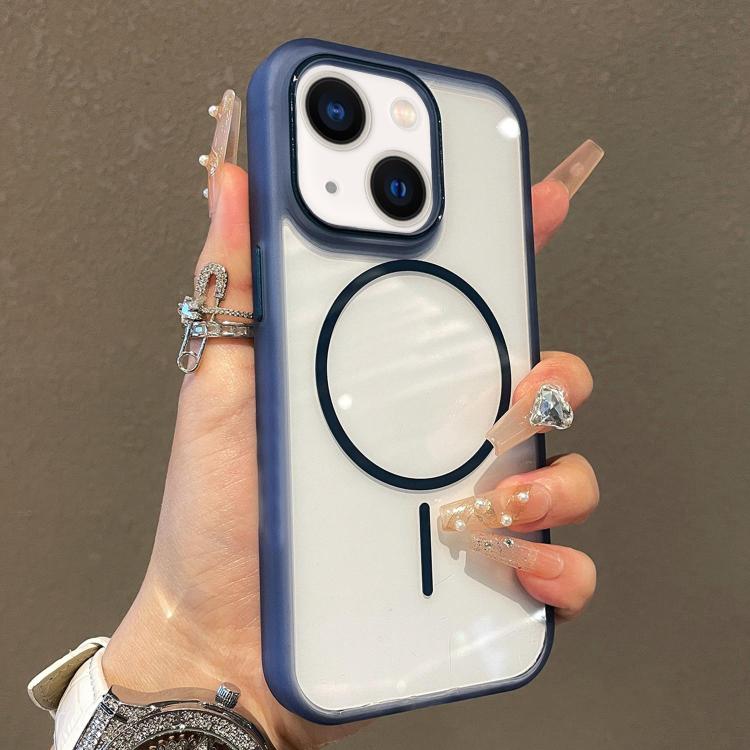 For iPhone 15 Translucent Armor MagSafe N52 Thin Circle Phone Case