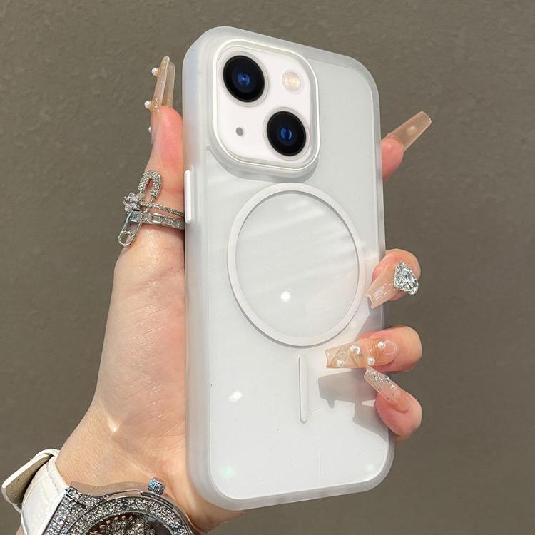 For iPhone 15 Plus Translucent Armor MagSafe N52 Thin Circle Phone Case