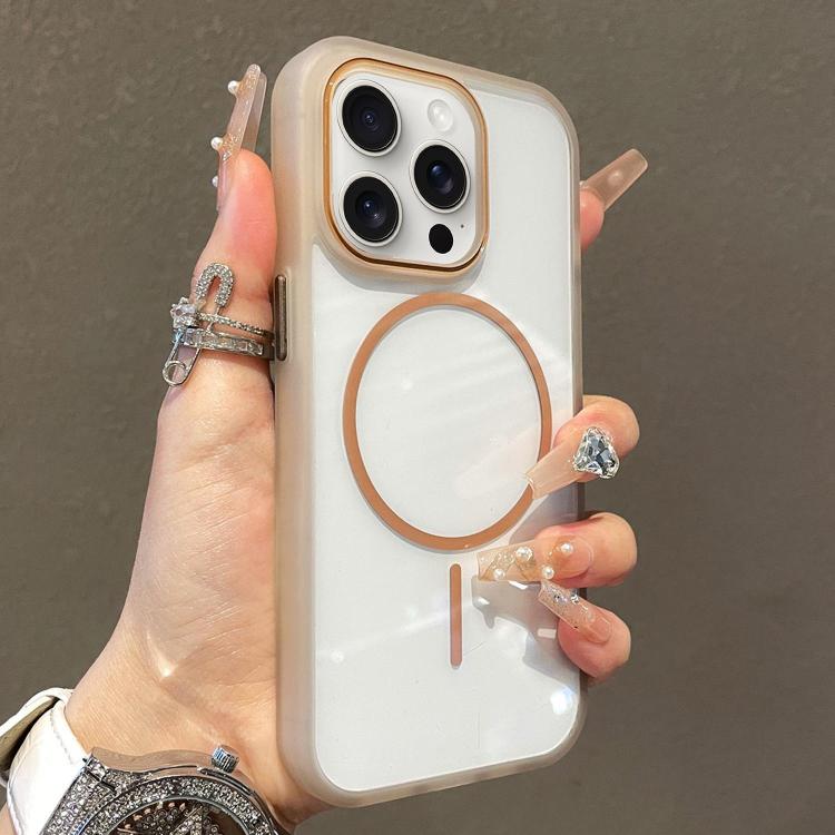 For iPhone 15 Pro Translucent Armor MagSafe N52 Thin Circle Phone Case